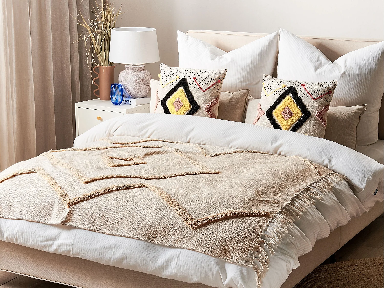 Couverture JAUNPUR Coton 130 x 180 cm Beige