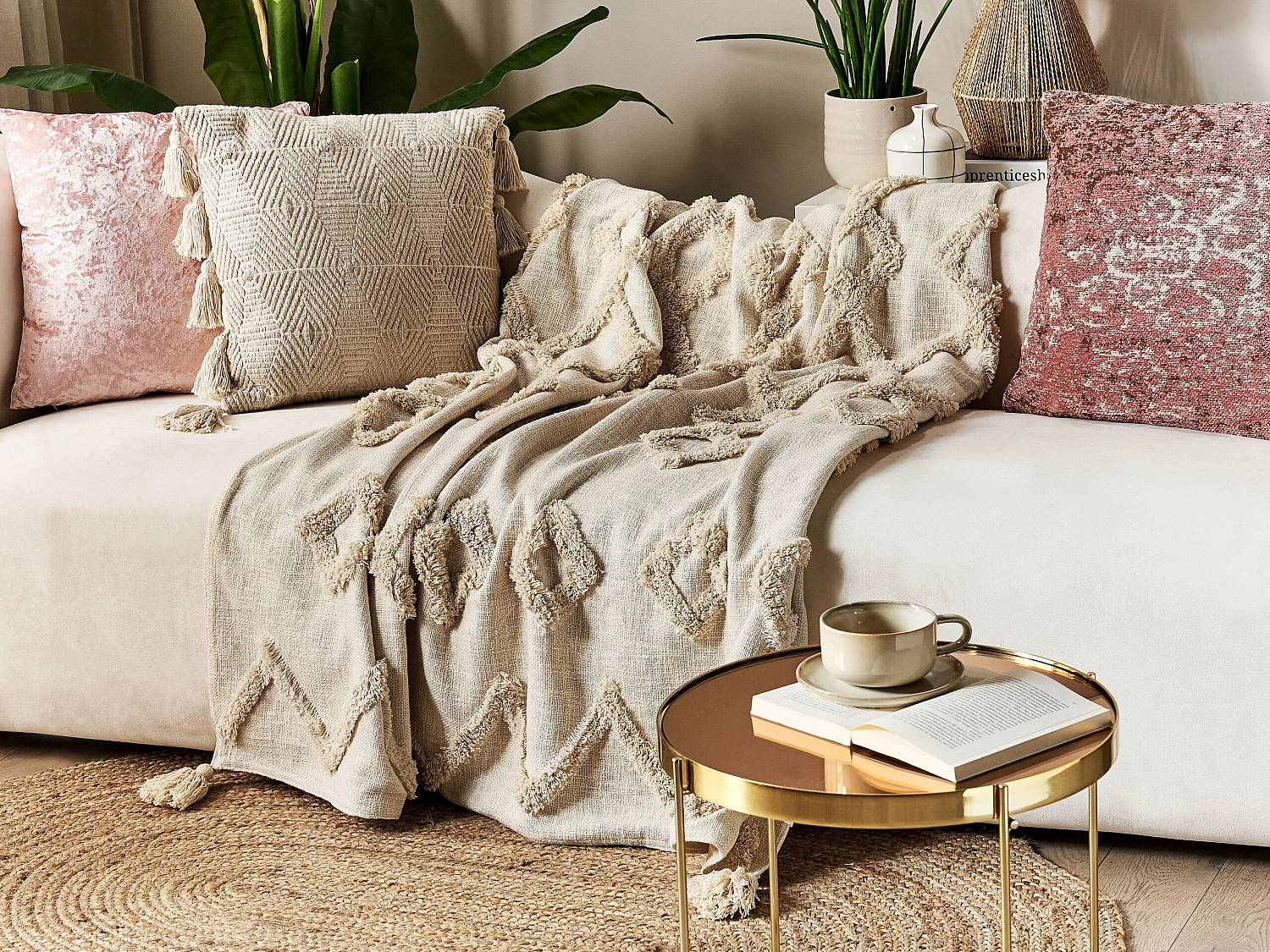 Couverture GUNA Coton 130 x 180 cm Beige