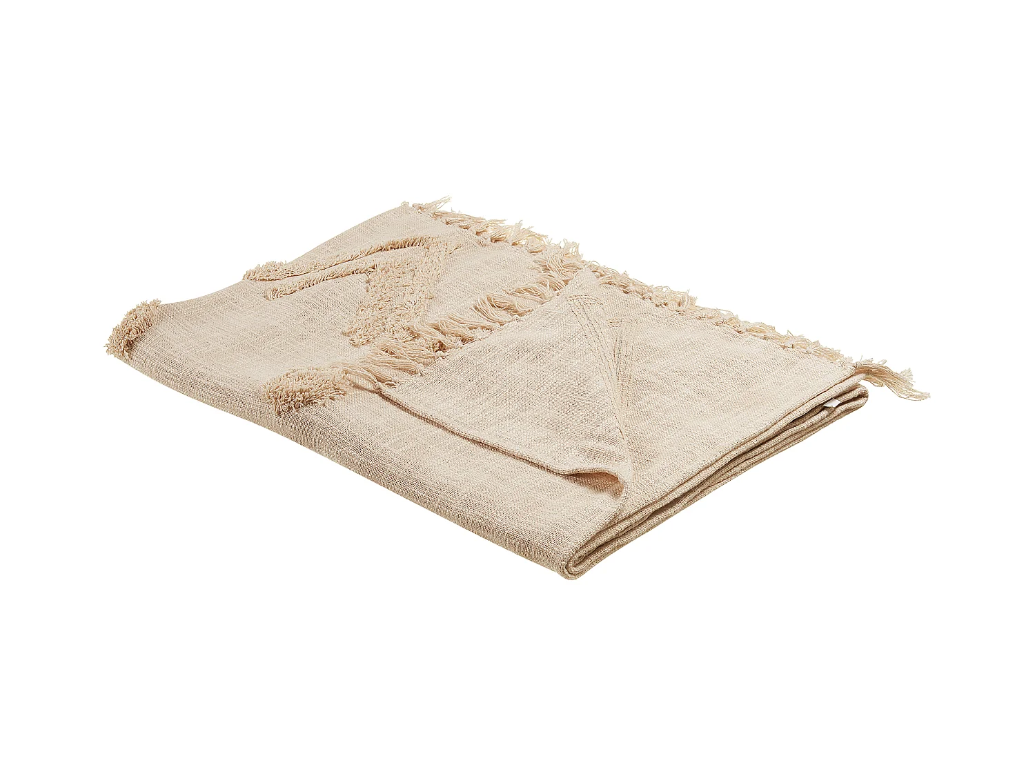 Koc FATEHPUR Bawełna 130 x 180 cm Beżowy