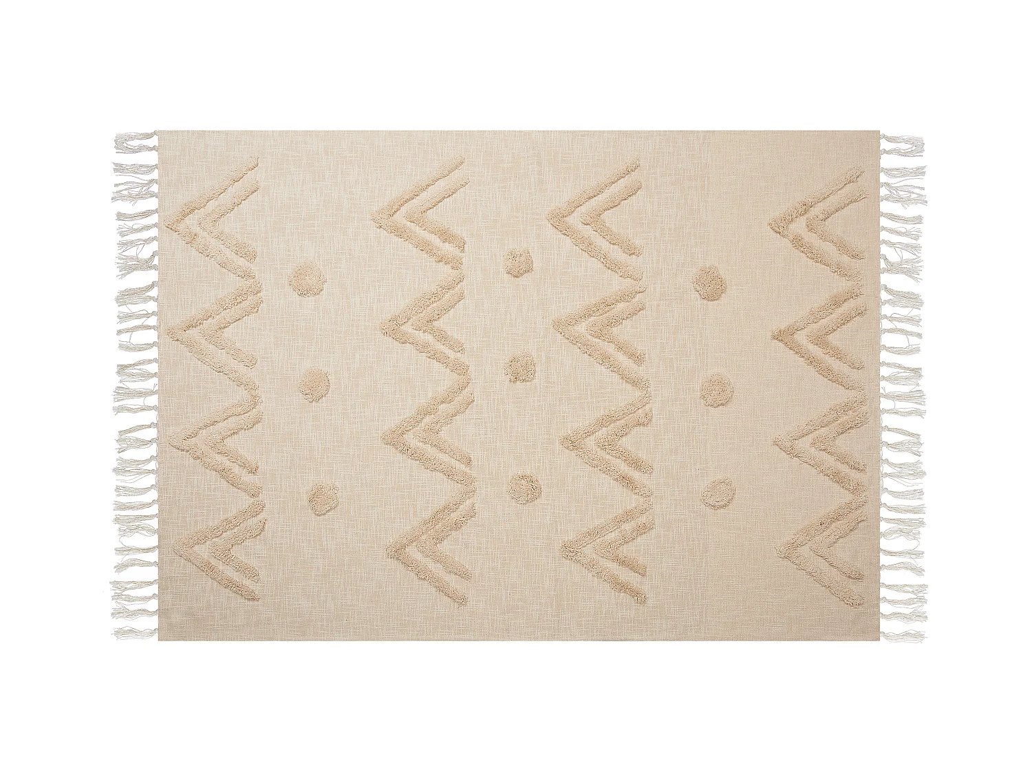 Koc FATEHPUR Bawełna 130 x 180 cm Beżowy