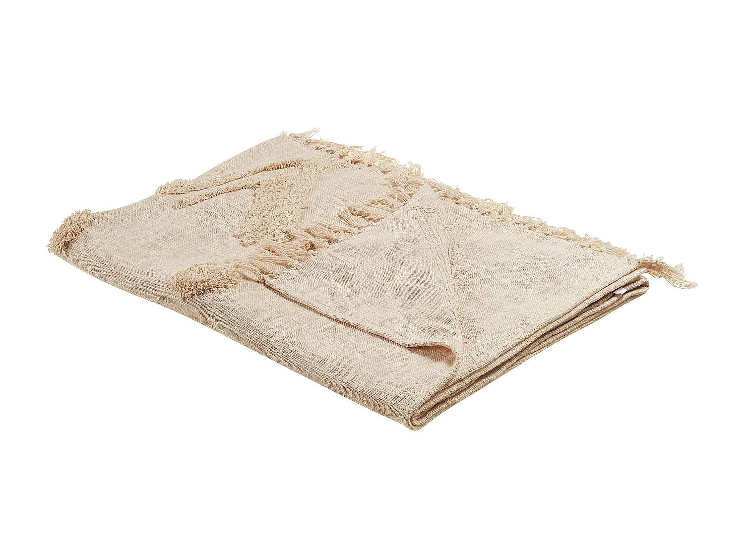 Plaid FATEHPUR Katoen 130 x 180 cm Beige