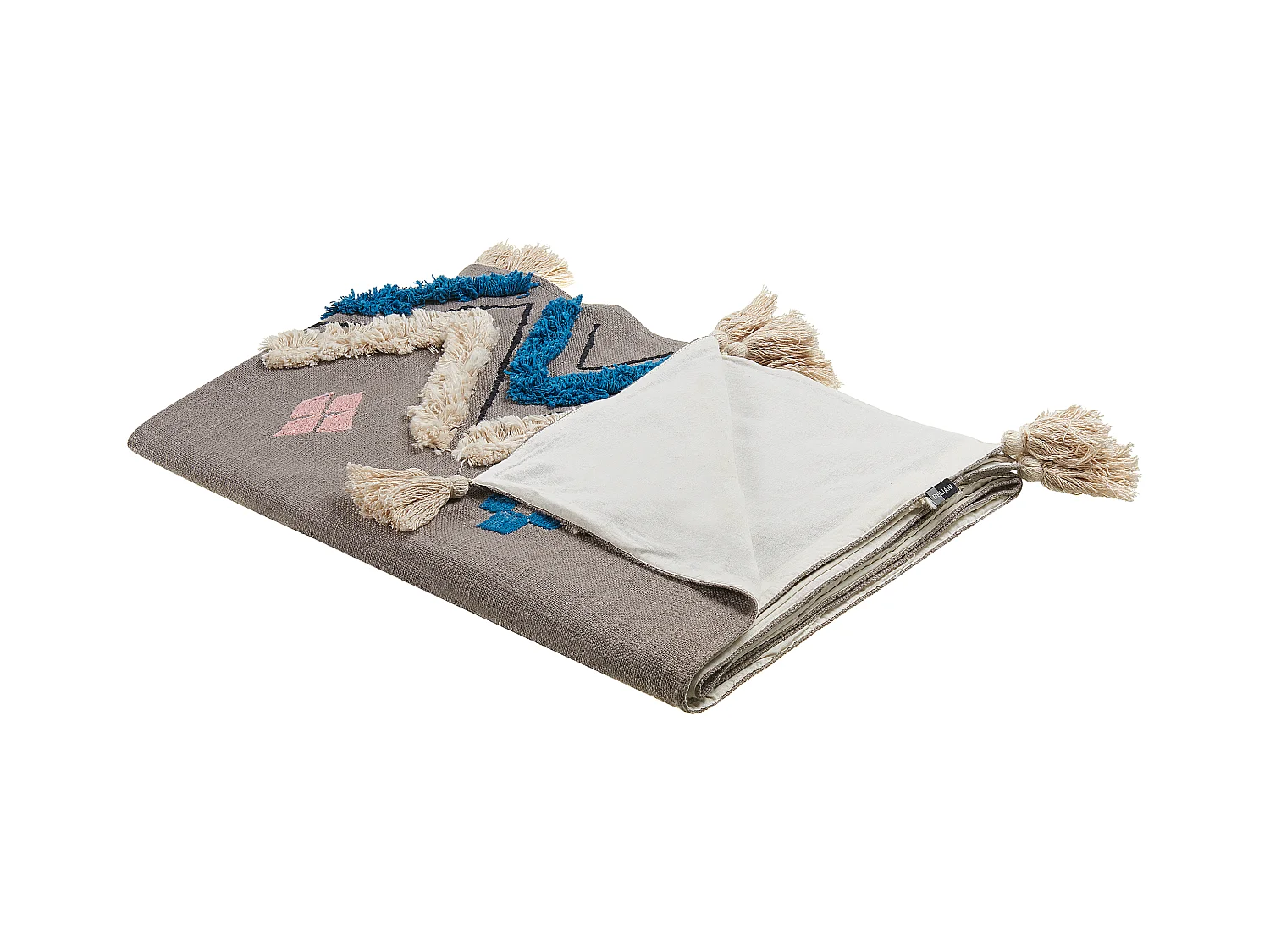 Couverture KOTTAYAM Coton 130 x 180 cm Gris