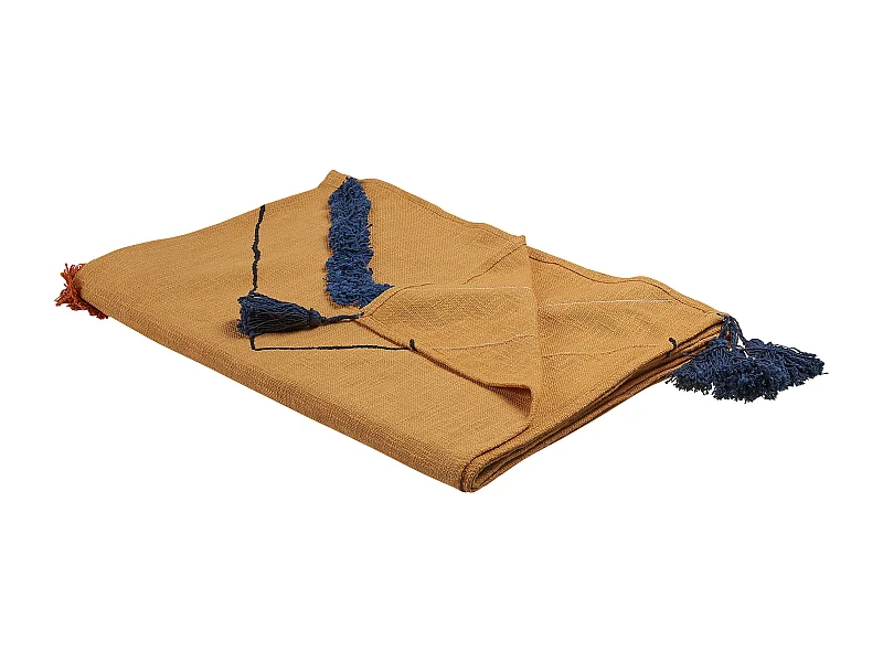 Kuscheldecke Baumwolle 130 x 180 cm abstraktes Muster orange Shimla