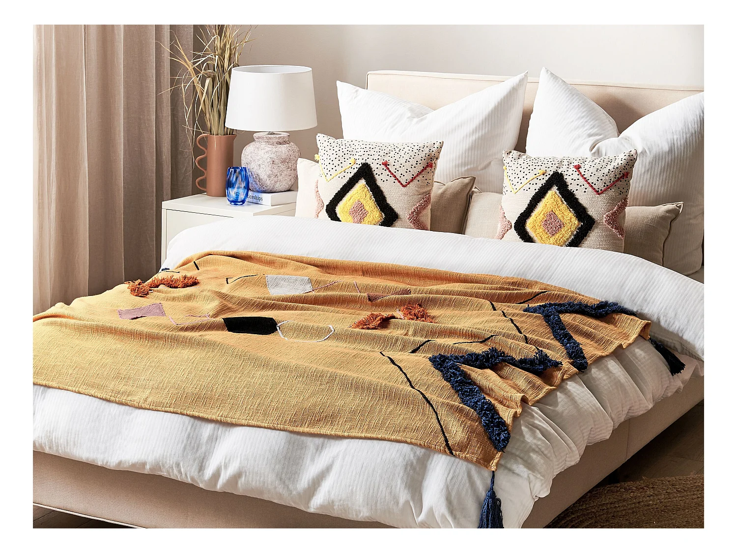 Koc SHIMLA Bawełna 130 x 180 cm Pomarańczowy