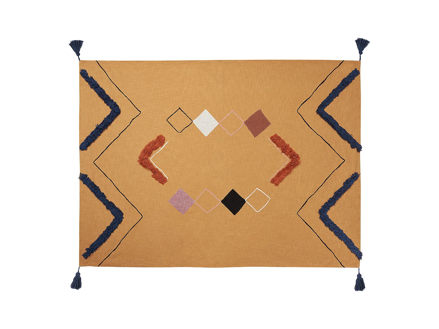 Koc SHIMLA Bawełna 130 x 180 cm Pomarańczowy