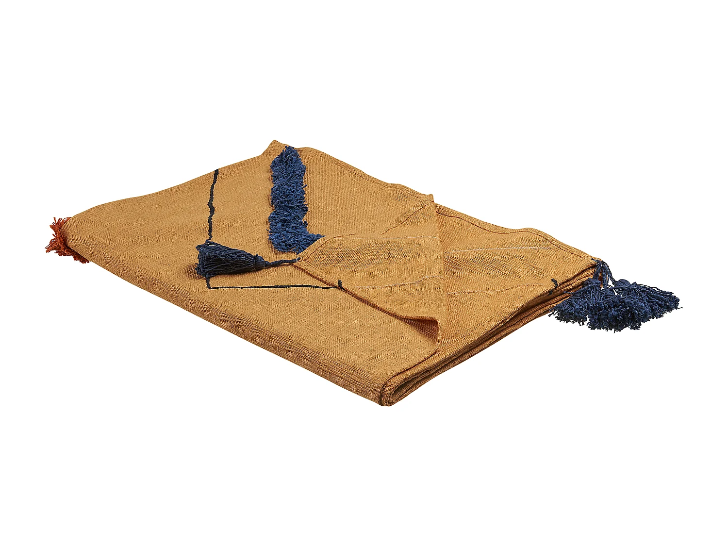 Kuscheldecke Baumwolle 130 x 180 cm abstraktes Muster orange Shimla