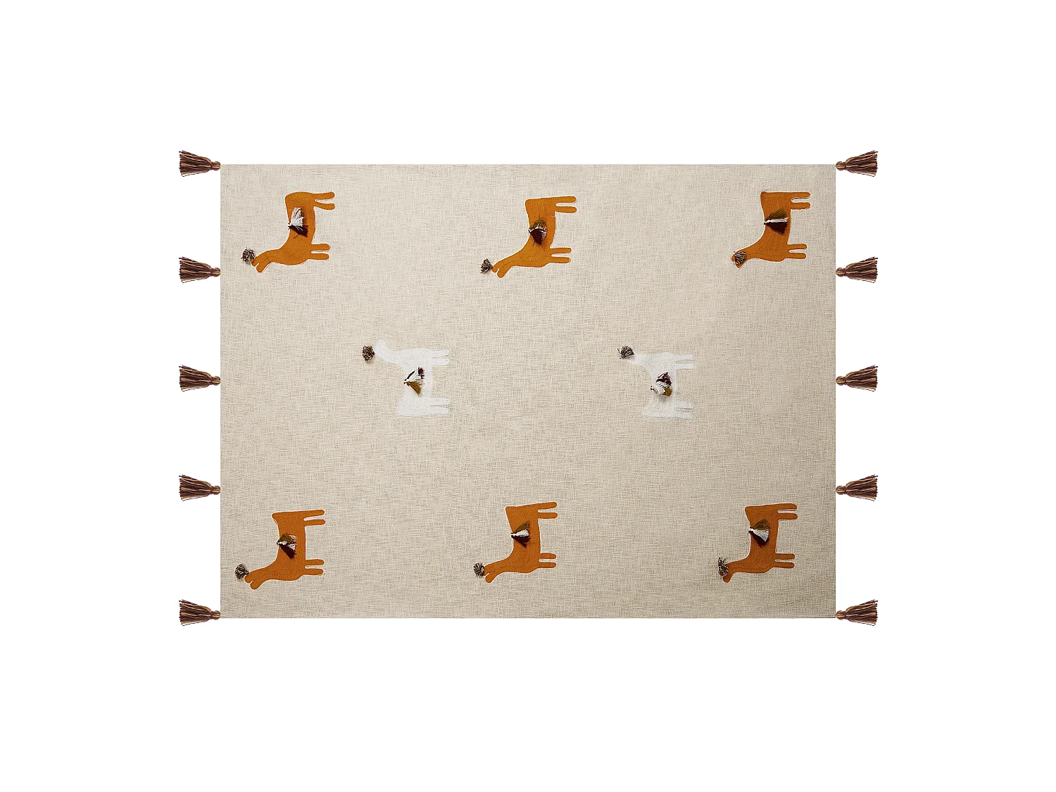 Koc KHANDWA Bawełna 130 x 180 cm Beżowy