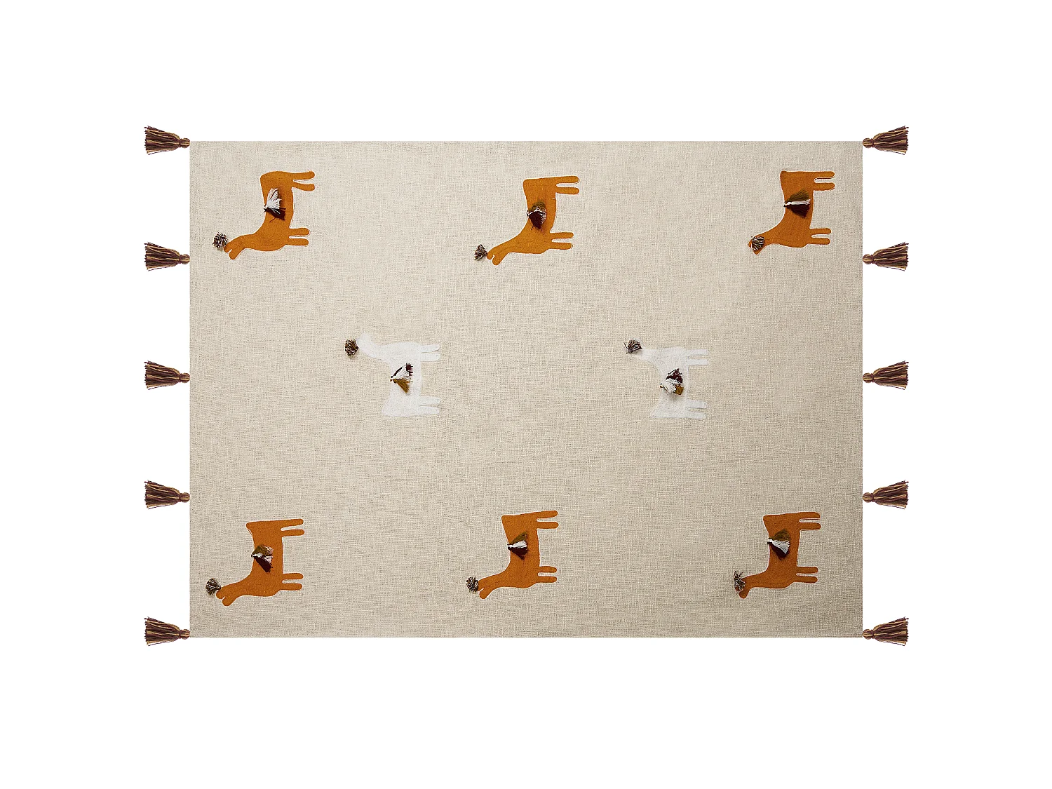 Coperta KHANDWA Cotone 130 x 180 cm Beige