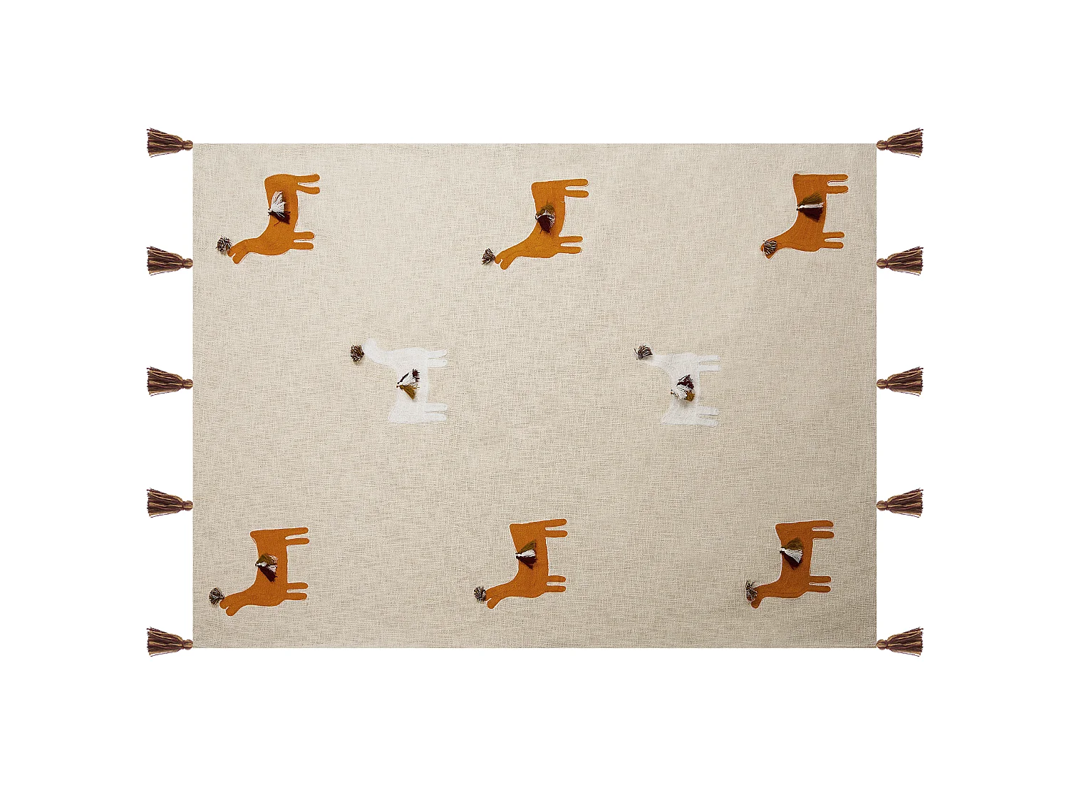 Coperta KHANDWA Cotone 130 x 180 cm Beige