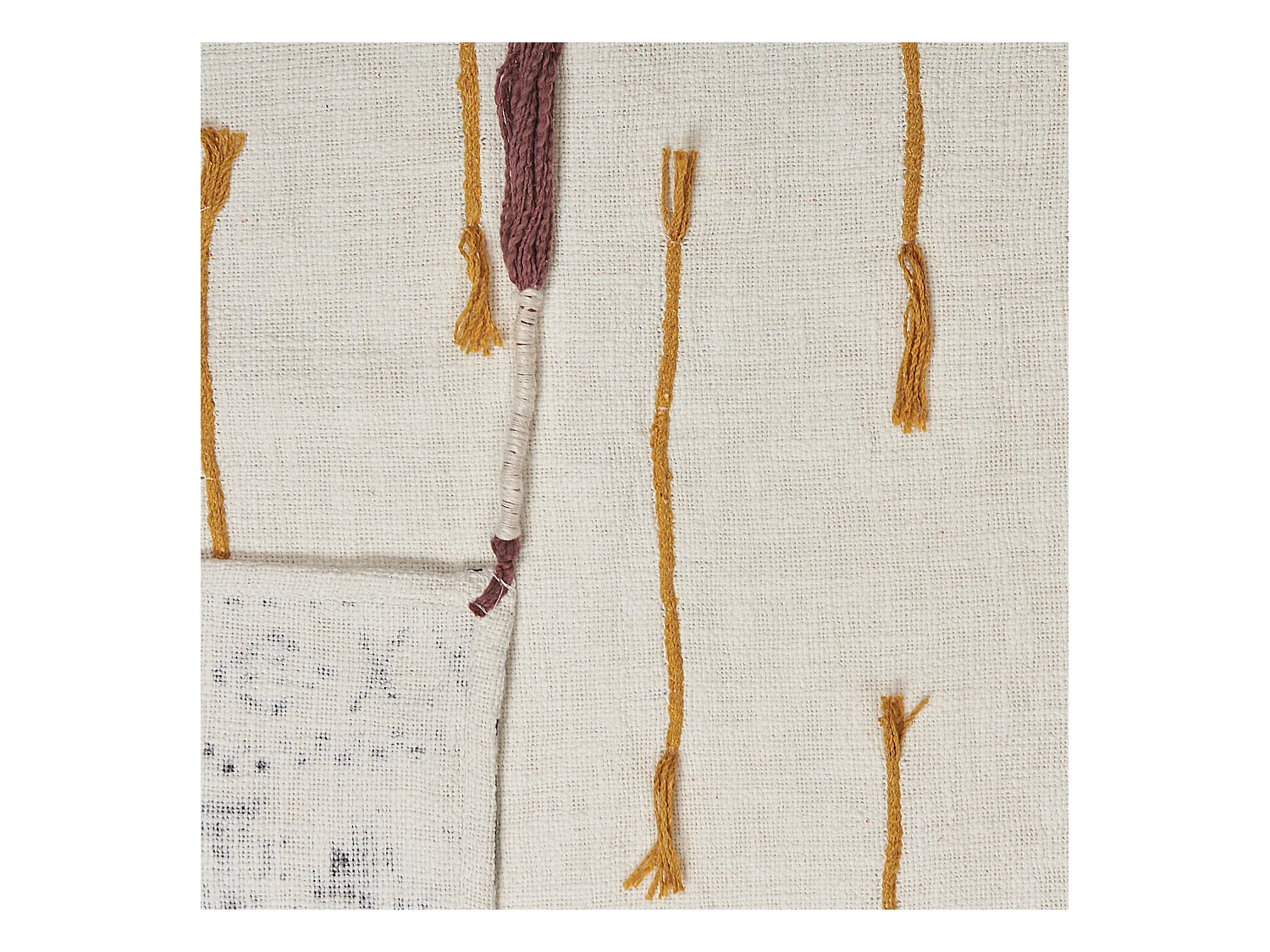 Kuscheldecke Baumwolle beige Muster bunt / grau Quasten 130 x 180 cm Boho Ambala