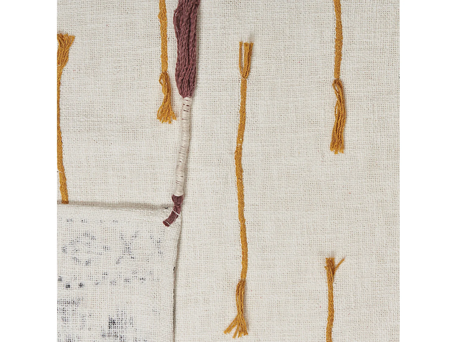 Kuscheldecke Baumwolle beige Muster bunt / grau Quasten 130 x 180 cm Boho Ambala