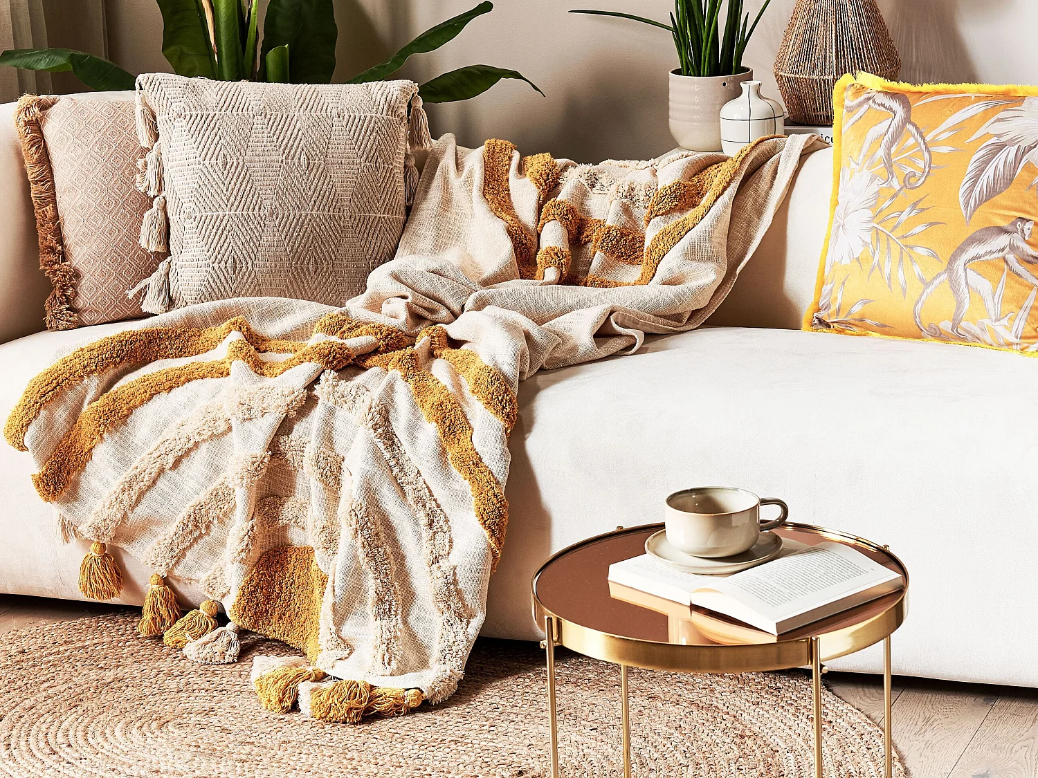 Couverture MATHURA Coton 130 x 180 cm Beige