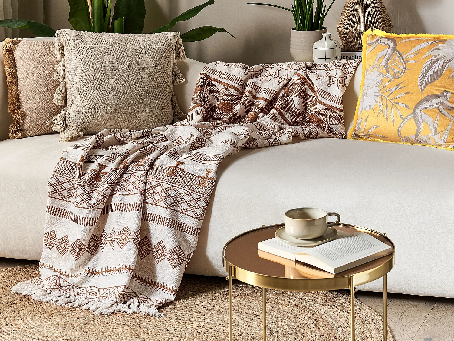 Couverture JORHAT Coton 130 x 180 cm Beige