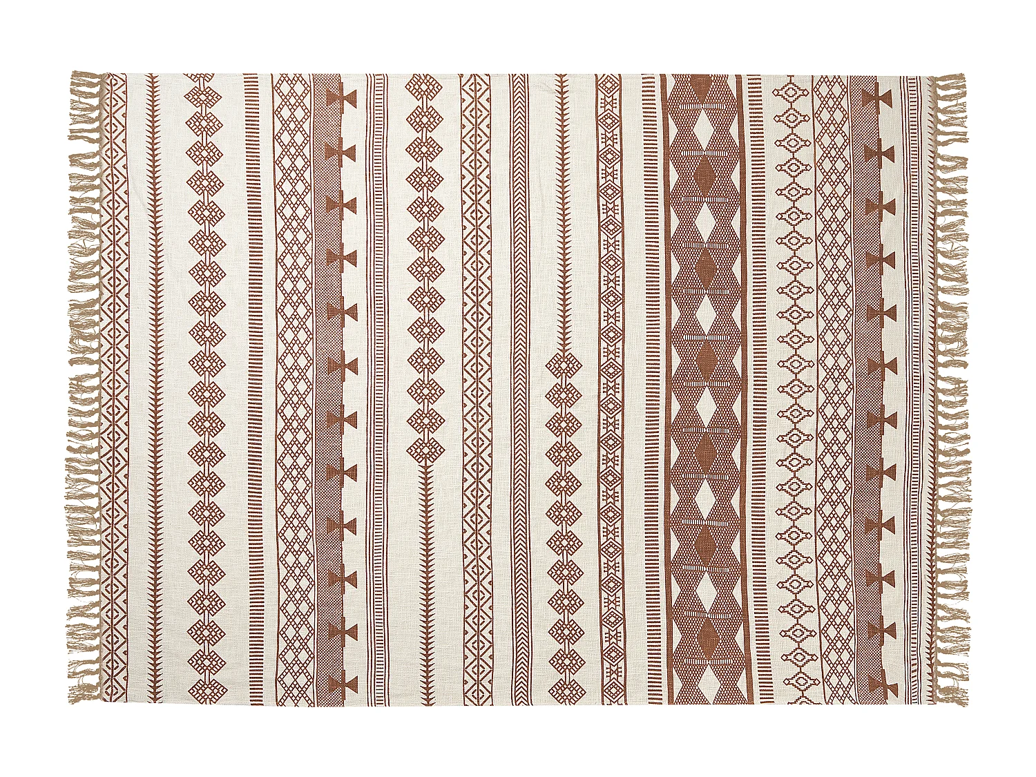 Plaid JORHAT Katoen 130 x 180 cm Beige