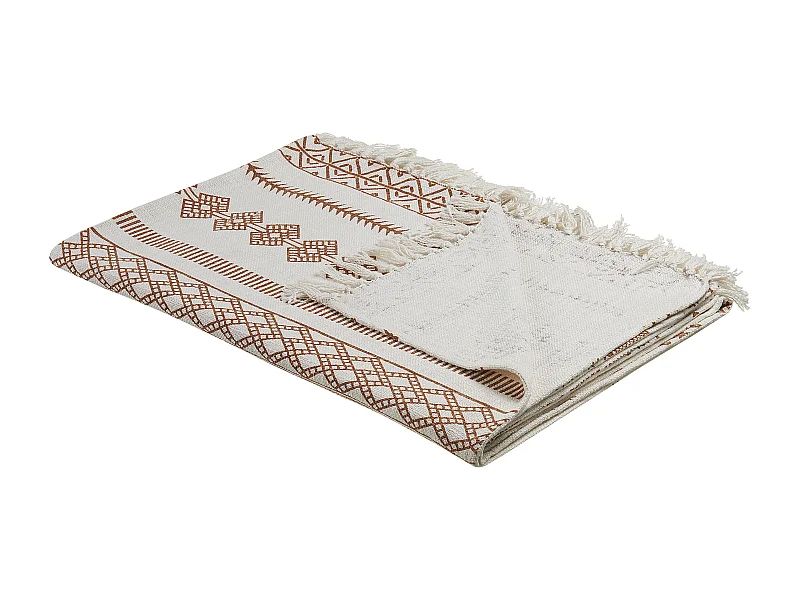 Plaid JORHAT Katoen 130 x 180 cm Beige