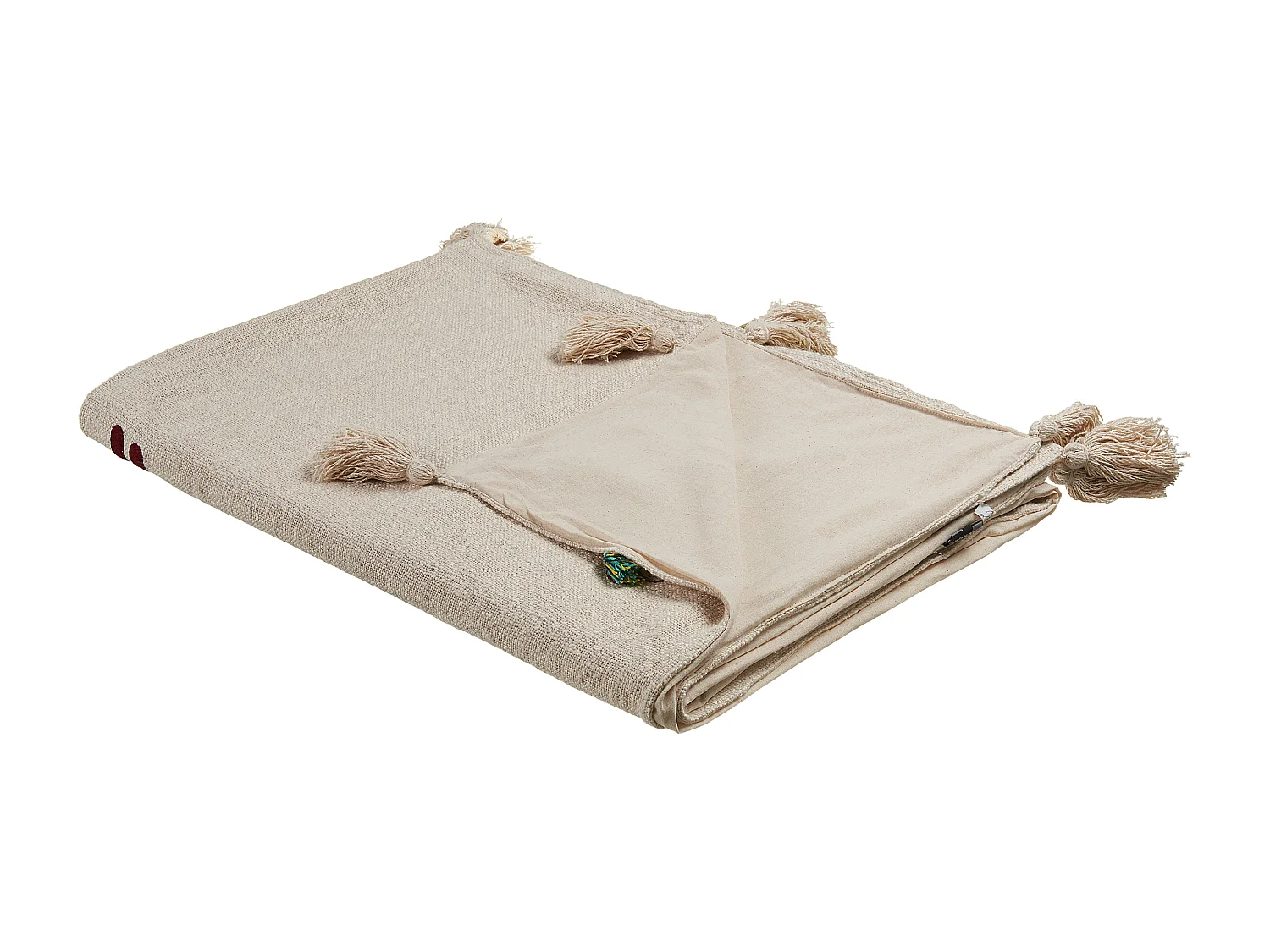 Kuscheldecke Baumwolle Tiermuster beige / braun Quasten 130 x 180 cm Deoghar