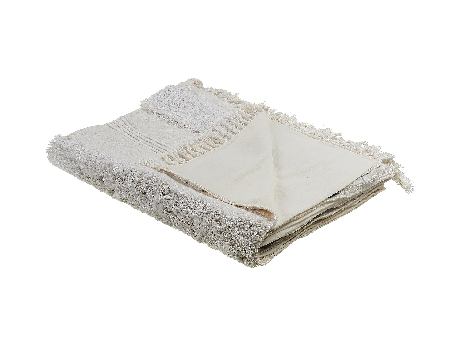 Plaid RAEBARELI Katoen 130 x 180 cm Wit