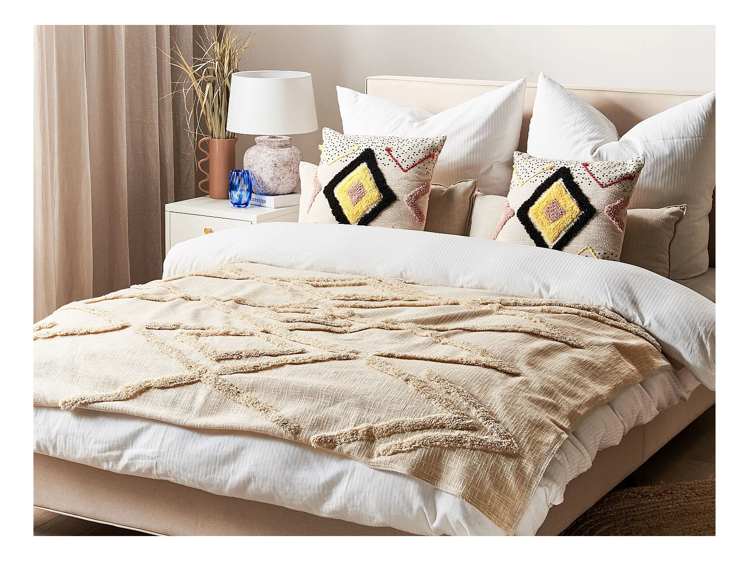 Plaid MORBI Katoen 130 x 180 cm Beige