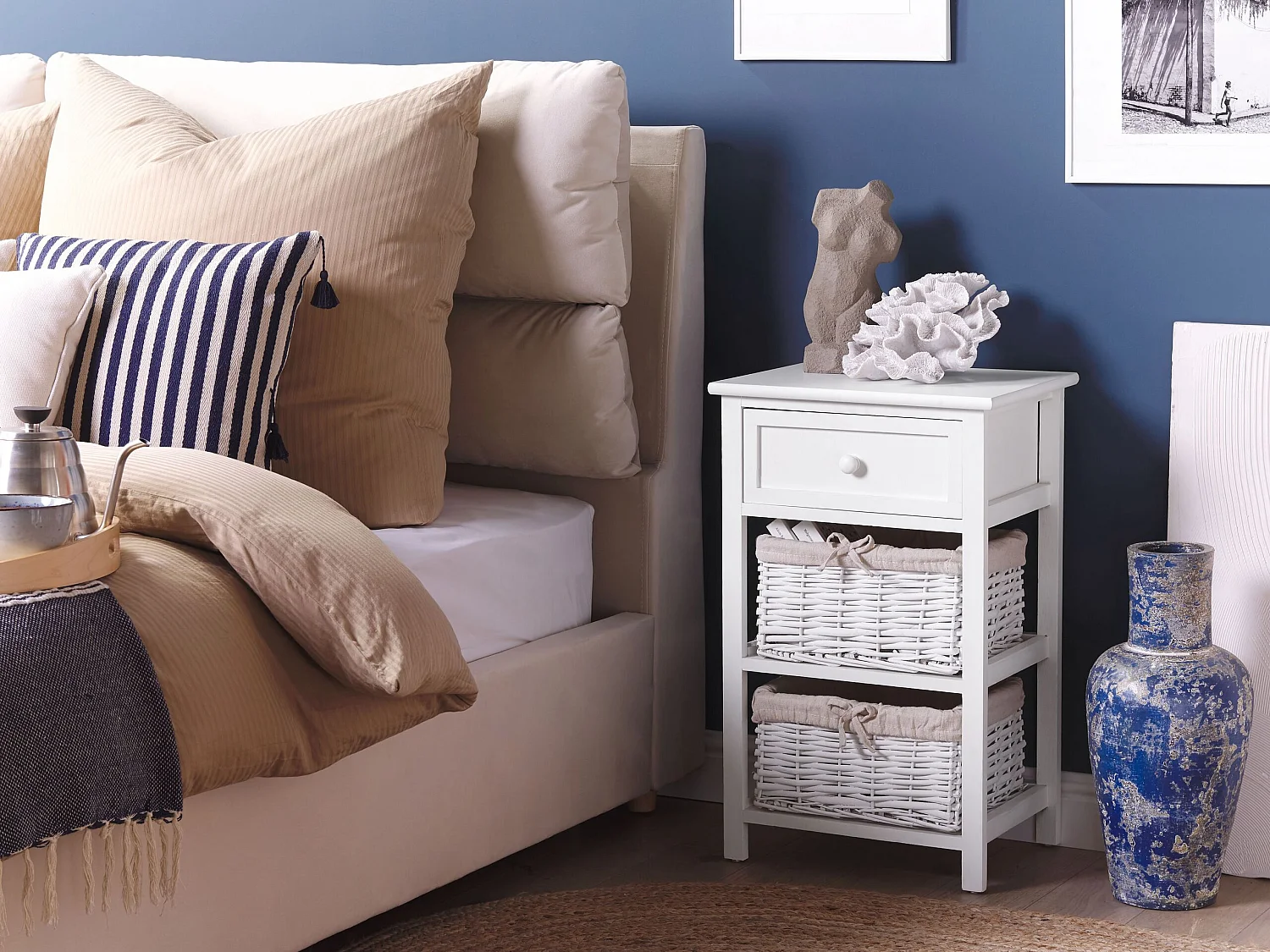 Table de chevet Blanc FLOWELLA