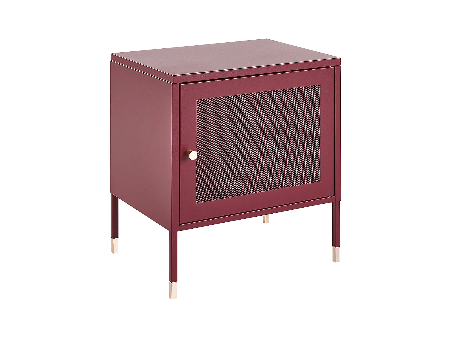 Table de chevet OSSETT Métal Rouge foncé