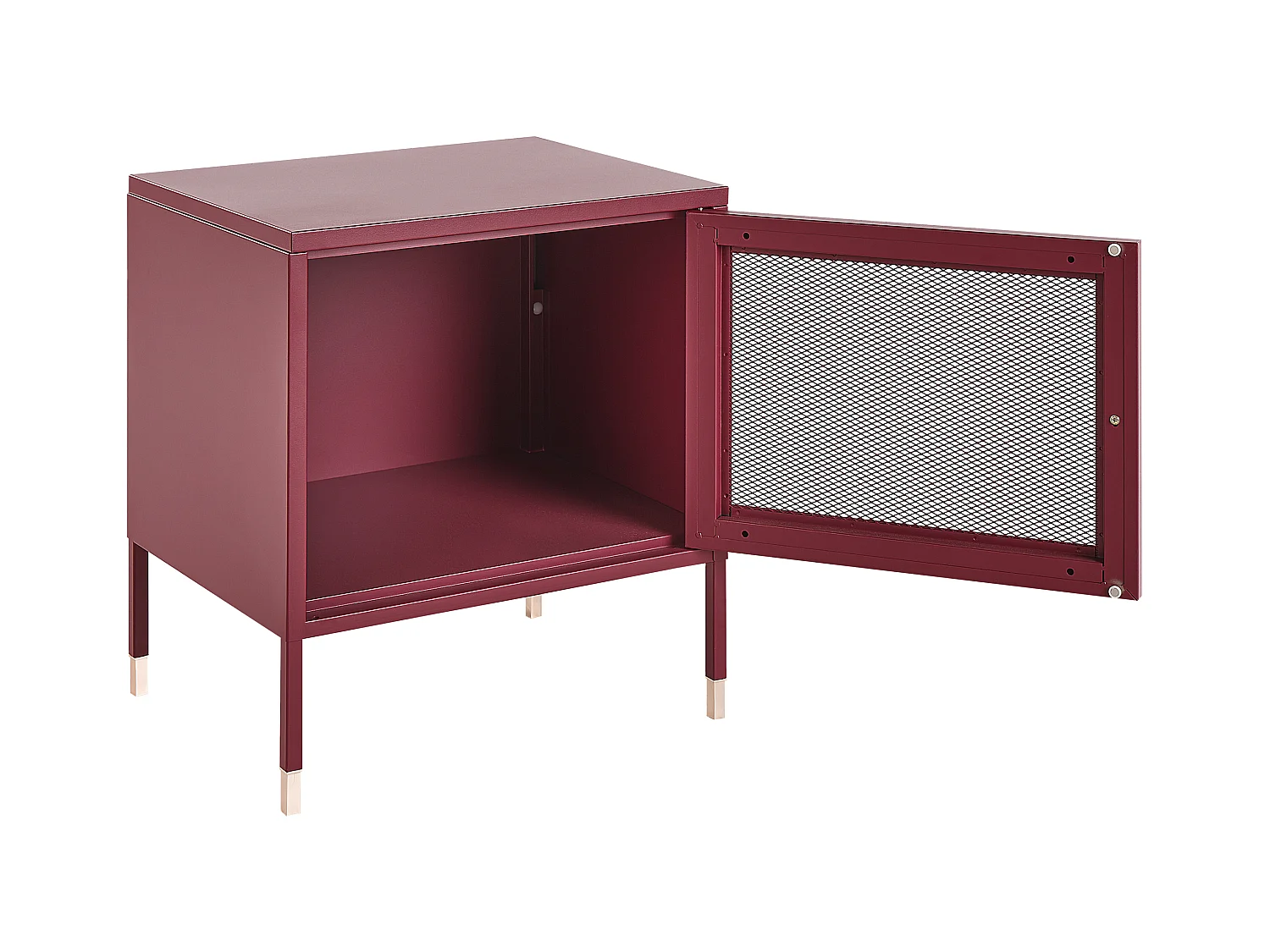 Table de chevet OSSETT Métal Rouge foncé