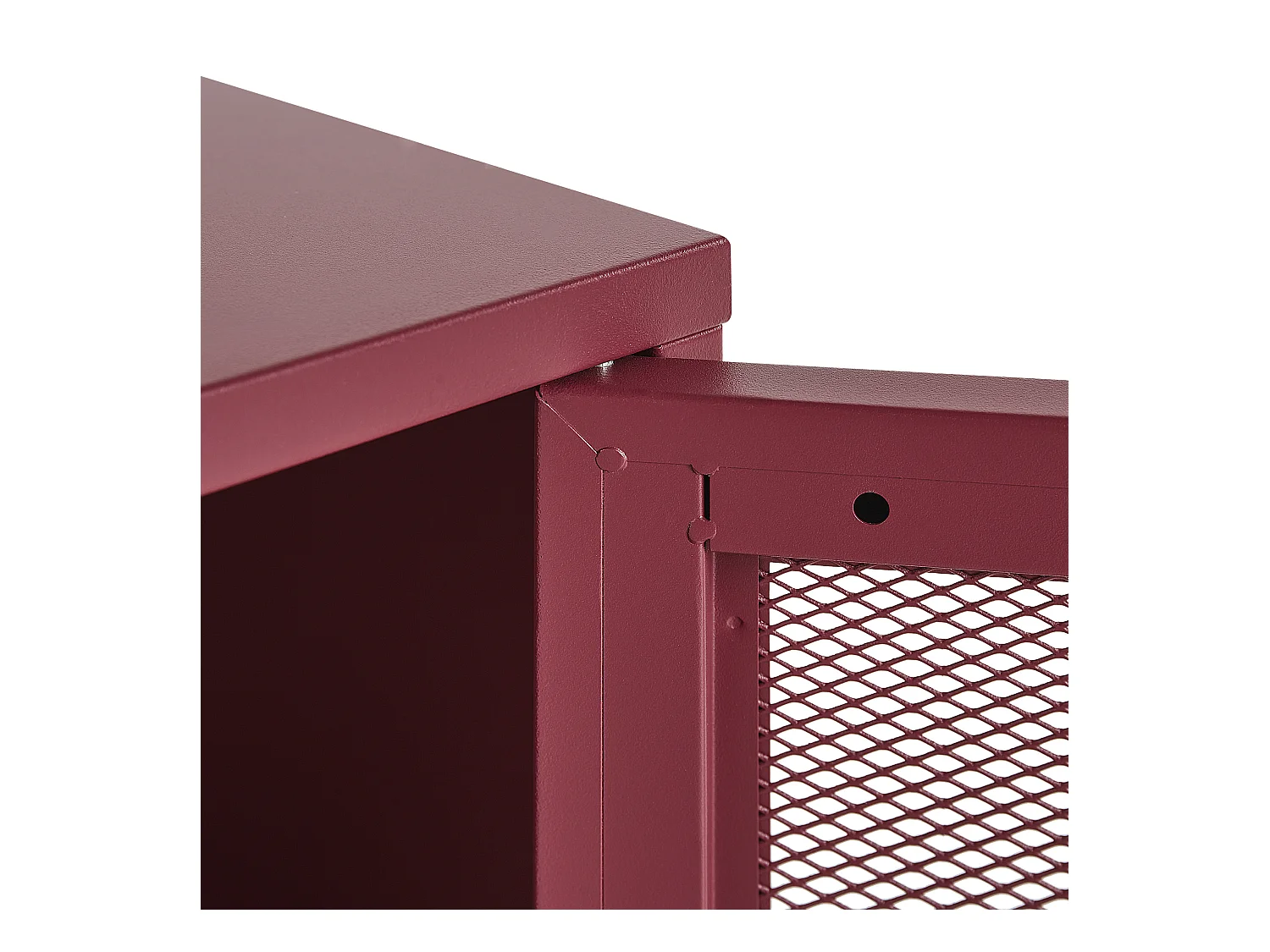 Table de chevet OSSETT Métal Rouge foncé