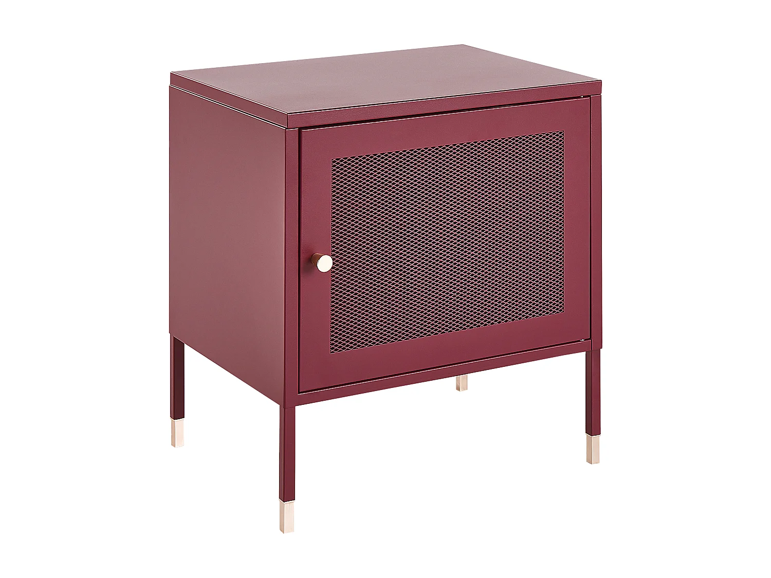 Table de chevet OSSETT Métal Rouge foncé