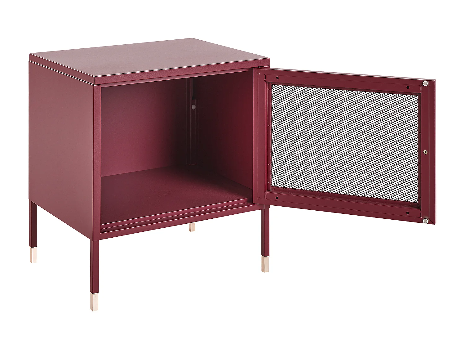 Table de chevet OSSETT Métal Rouge foncé