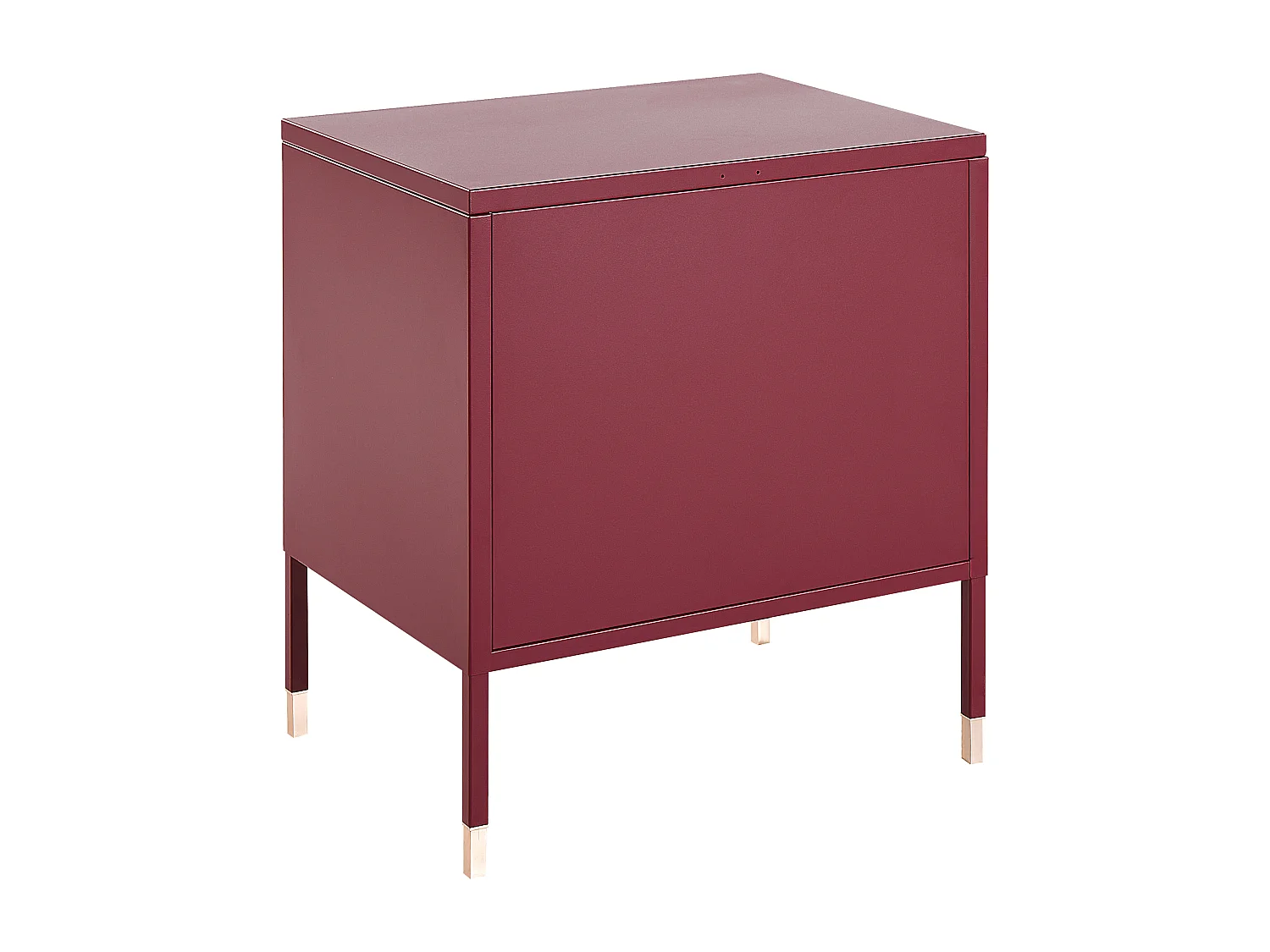 Table de chevet OSSETT Métal Rouge foncé