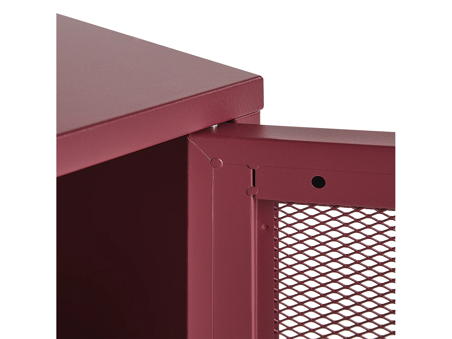 Table de chevet OSSETT Métal Rouge foncé