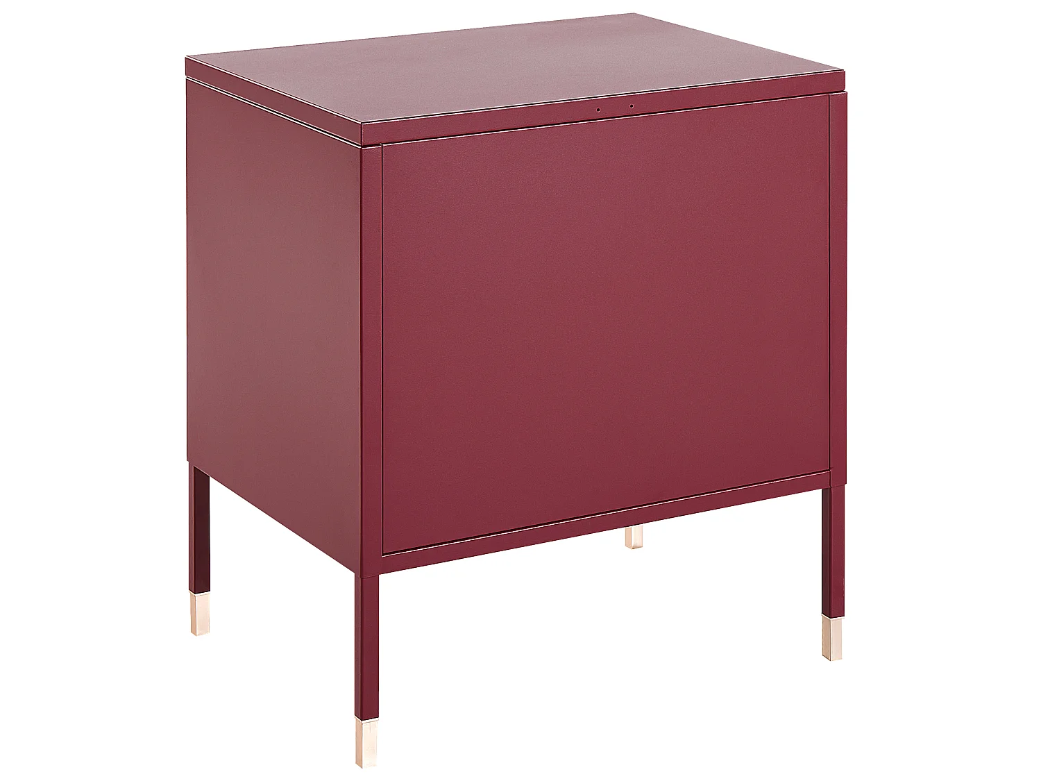 Bedside Table OSSETT Metal Dark Red