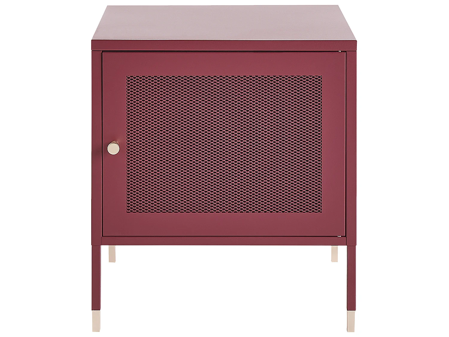 Bedside Table OSSETT Metal Dark Red