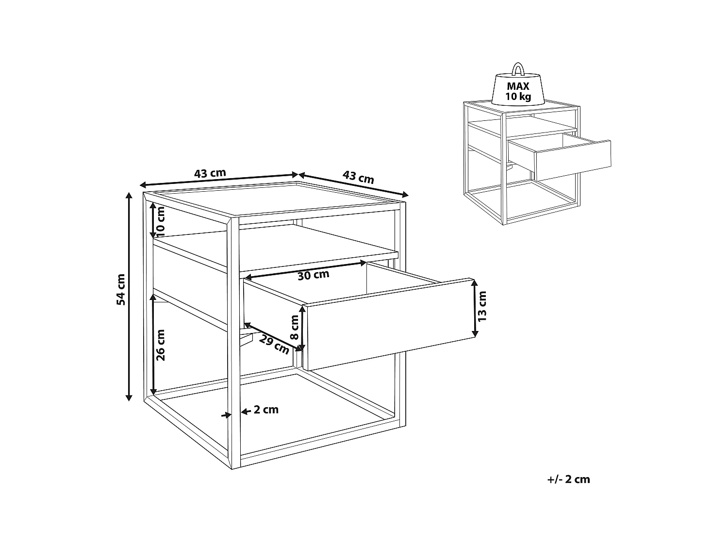 Table d'appoint MAUK Marron foncé