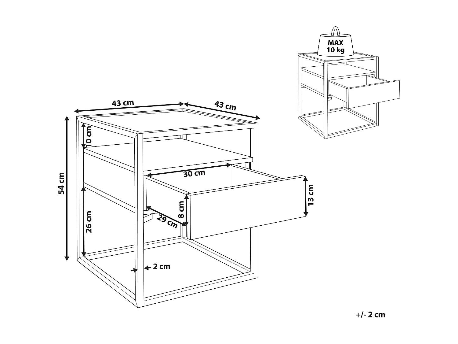 Table d'appoint MAUK Marron foncé