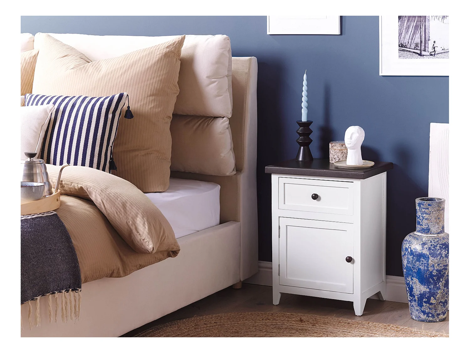 Nachtkastje met 1 lade LAYOLA Wit