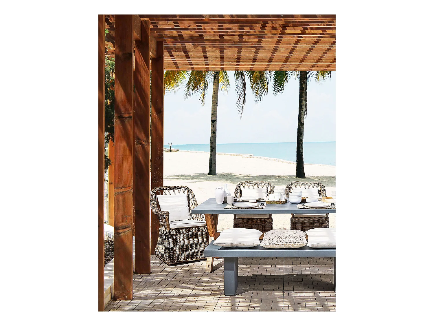 Gartensessel MAROS Rattan Naturfarben