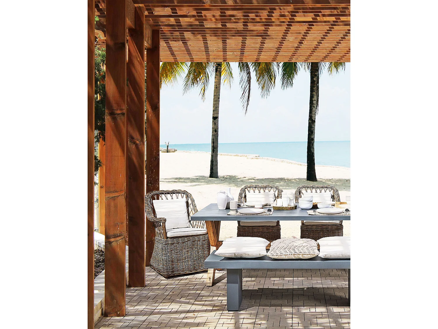 Fauteuil de jardin MAROS Rotin Naturel