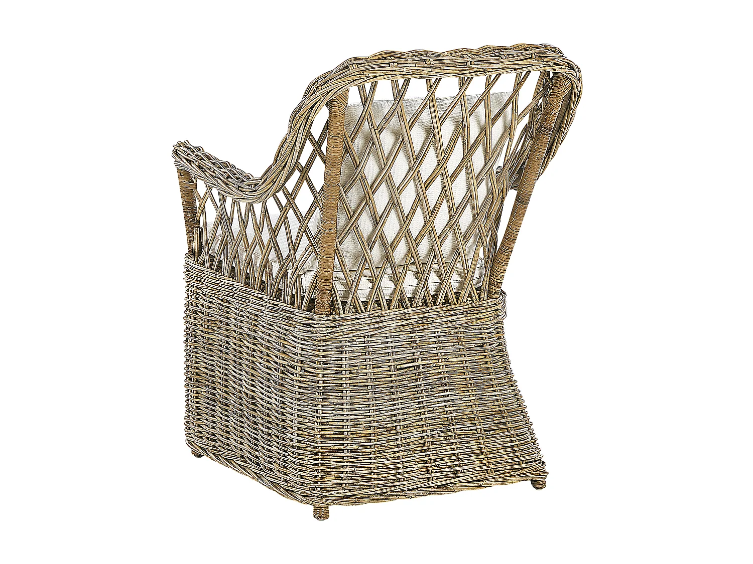 Lot de 2 fauteuils de jardin avec coussins MAROS Rotin Naturel
