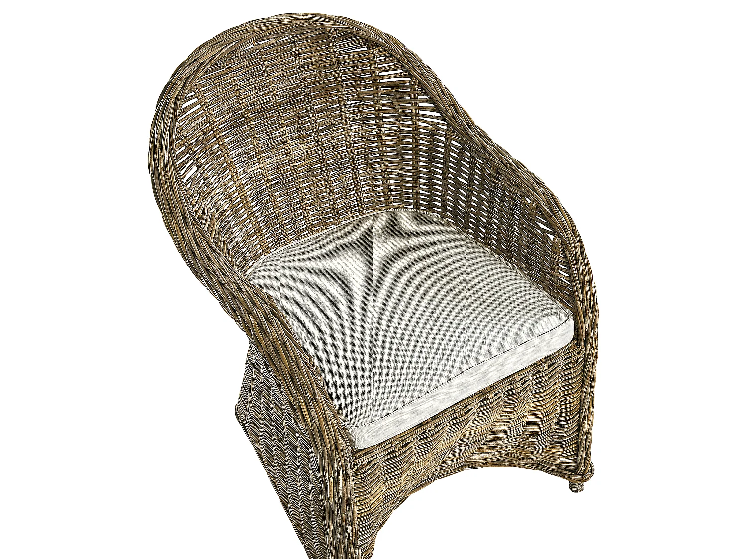 Lot de 2 fauteuils de jardin avec coussins SUSUA Rotin Naturel