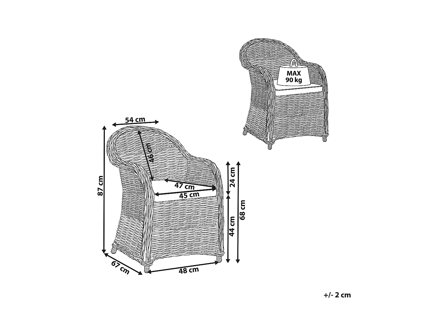 Tuinfauteuil SUSUA Rotan Natuurlijk
