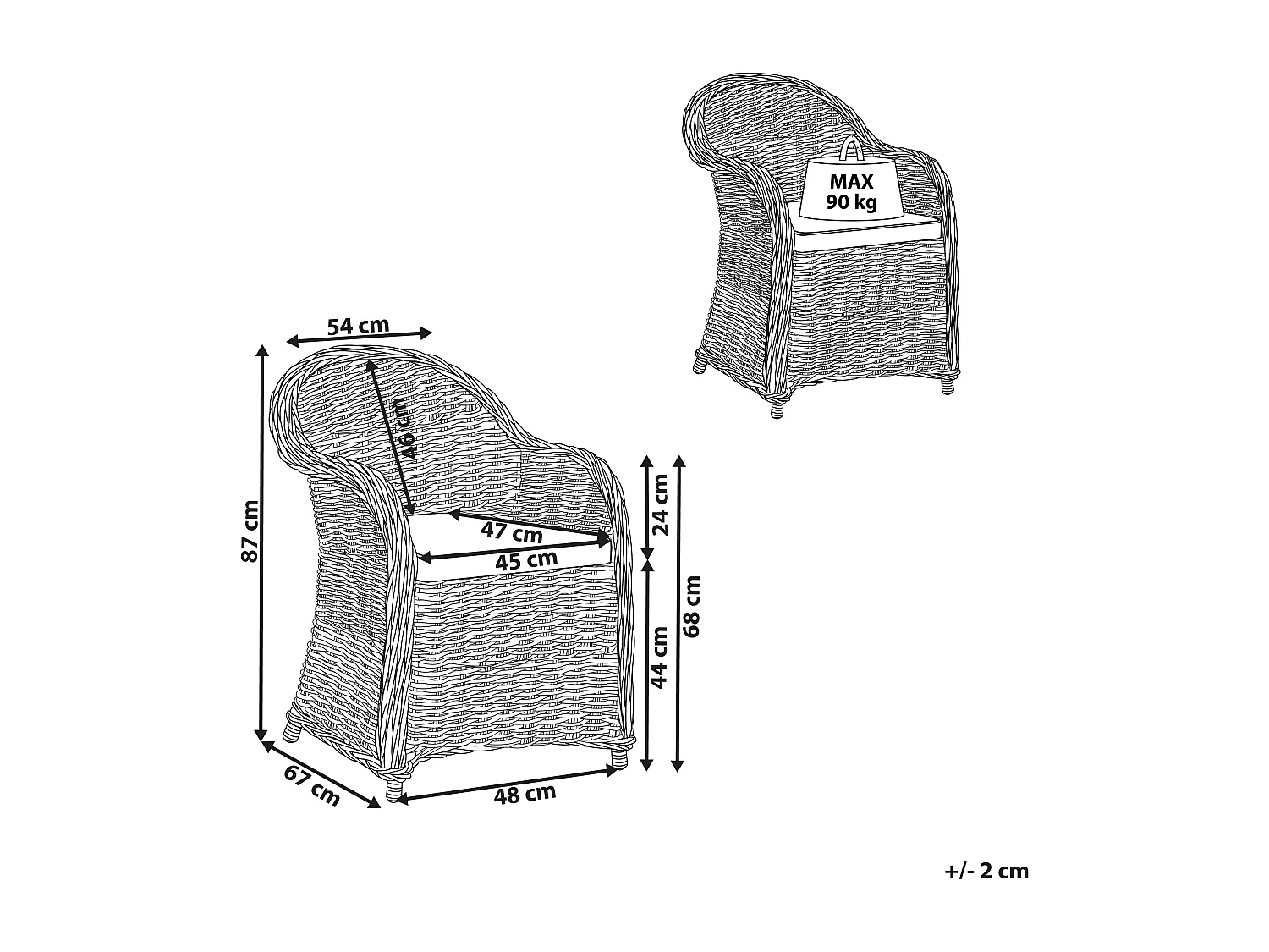 Fauteuil de jardin SUSUA Rotin Naturel