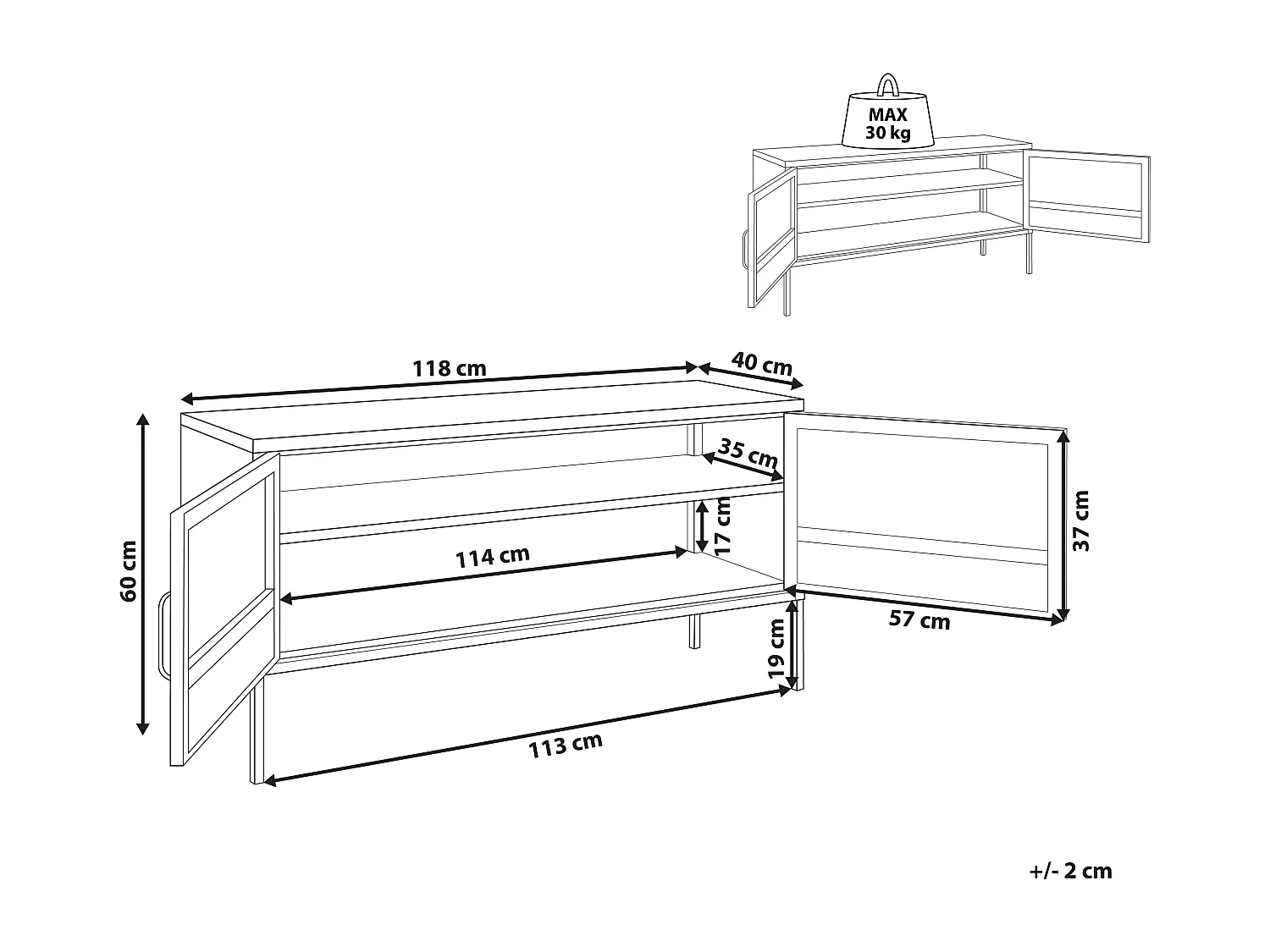 Meuble de rangement MORLEY Métal Noir
