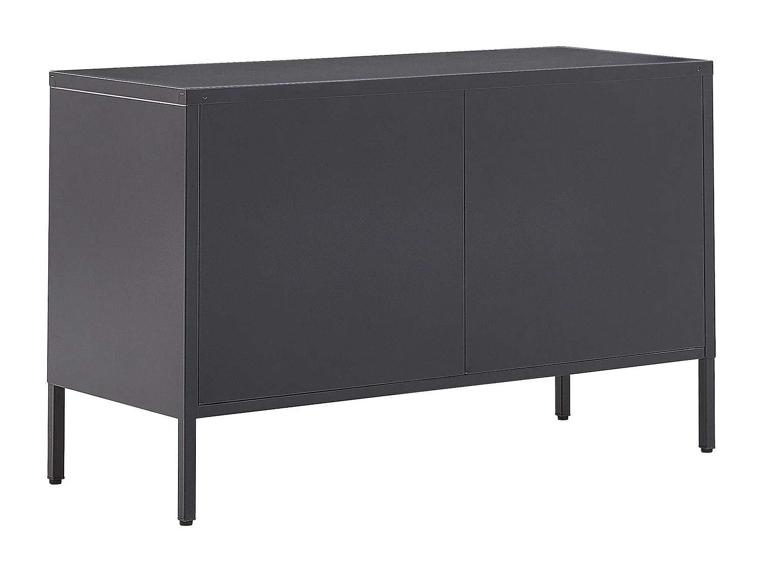 Sideboard 2 Türen 2 Griffe Stahl schwarz herausnehmbarer Regalboden Uria