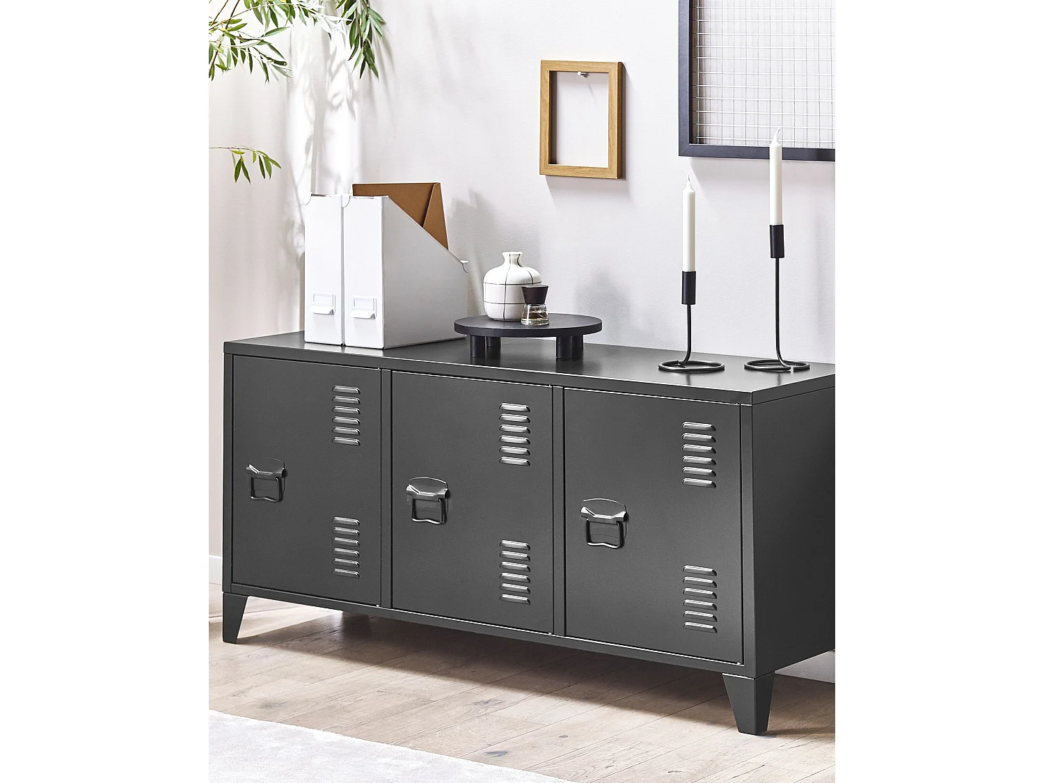 Meuble de rangement CARDIFF Métal Noir