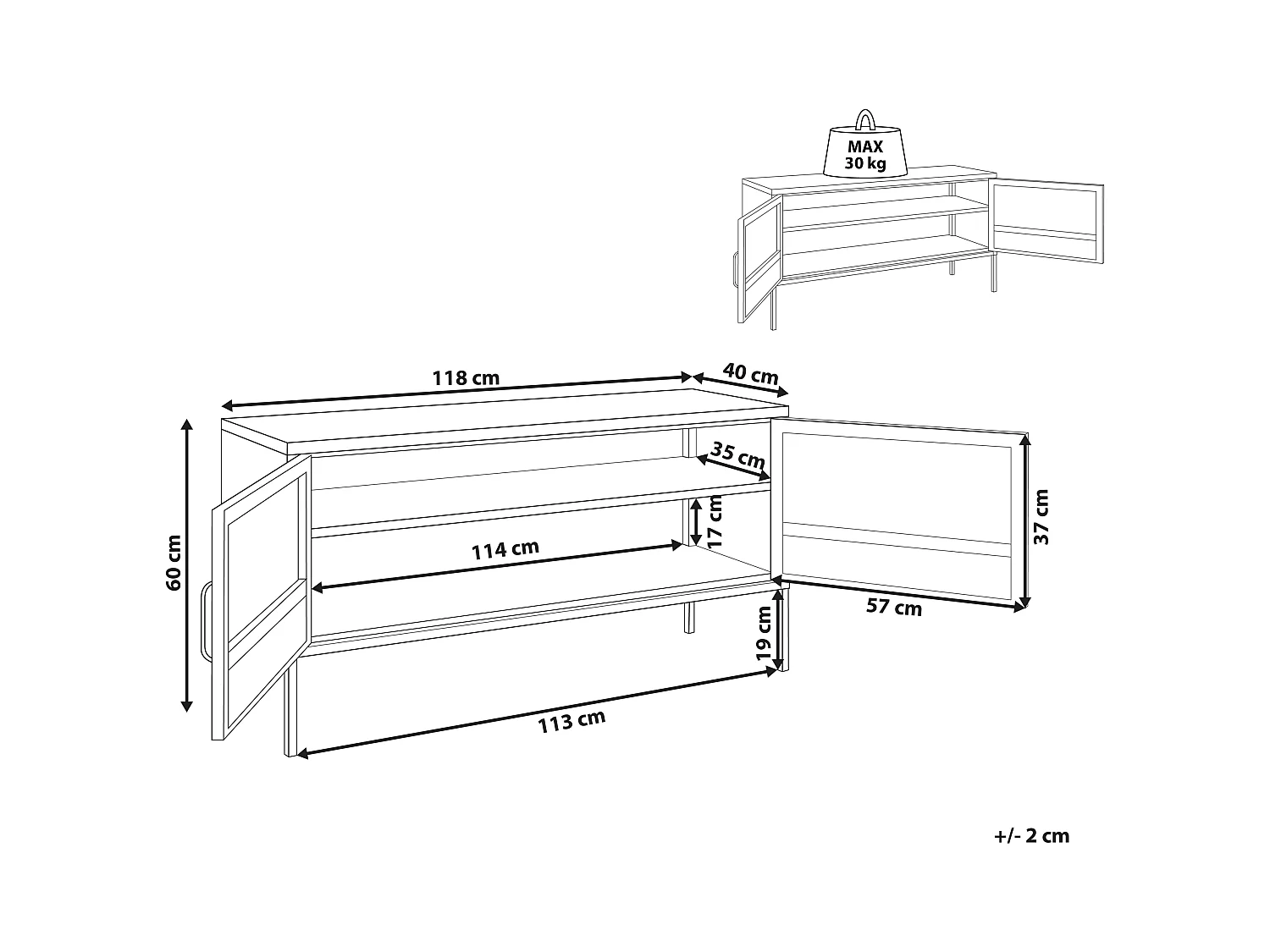 Meuble de rangement MORLEY Métal Blanc