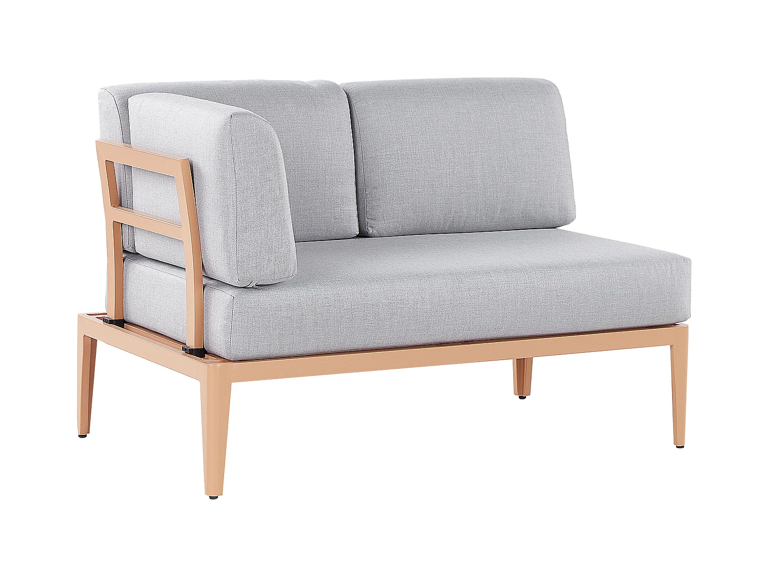 Narożnik ogrodowy ze stolikiem dla 6 osób RIMA III Lewostronny Modułowy Metal Szary