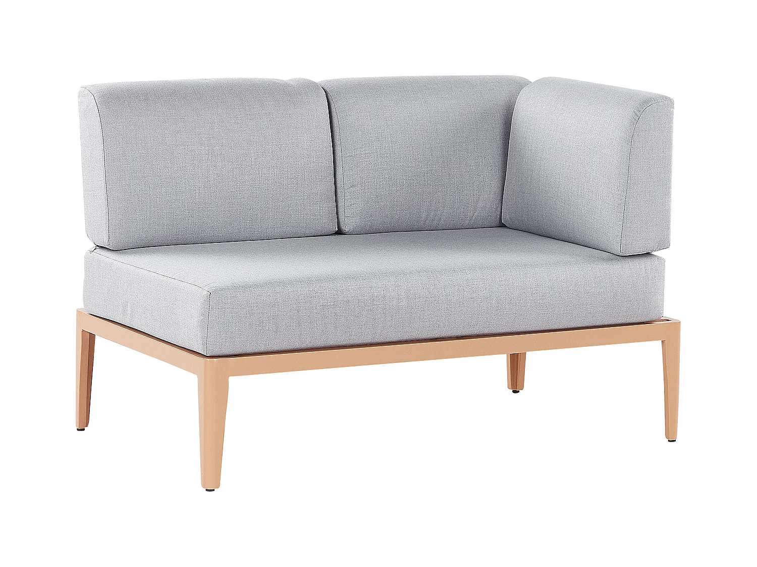 Narożnik ogrodowy ze stolikiem dla 6 osób RIMA III Lewostronny Modułowy Metal Szary