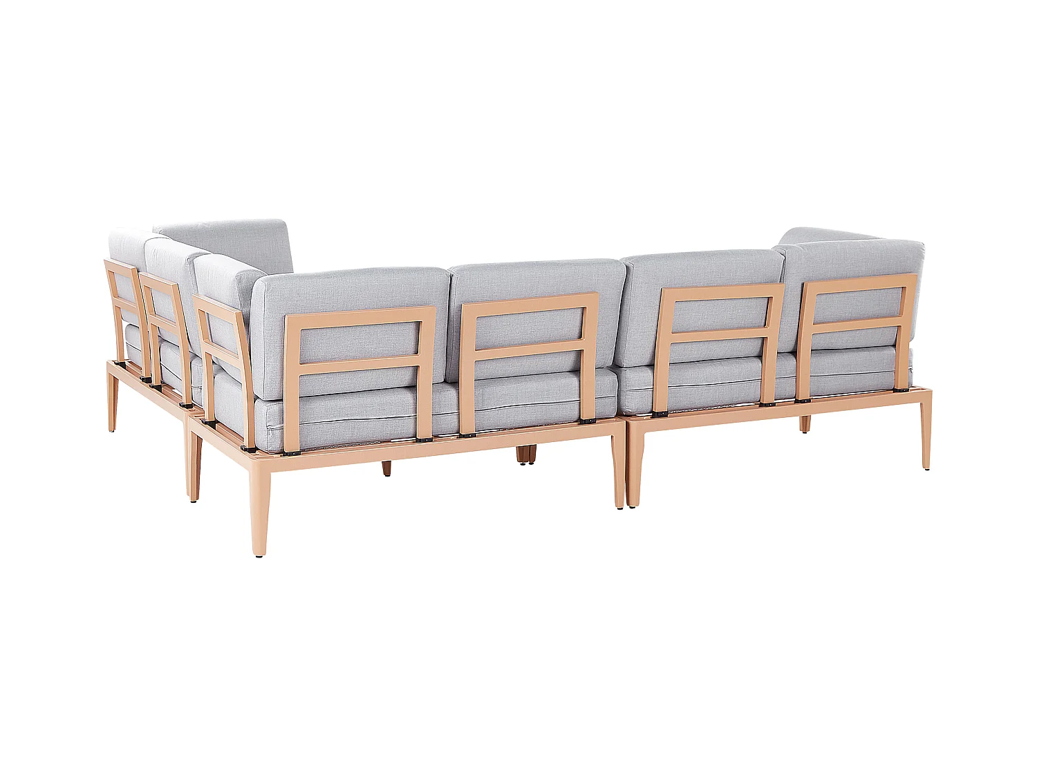 Modernes Outdoor-Lounge-Set Aluminium heller Holzfarbton/grau 6-Sitzer Rima III