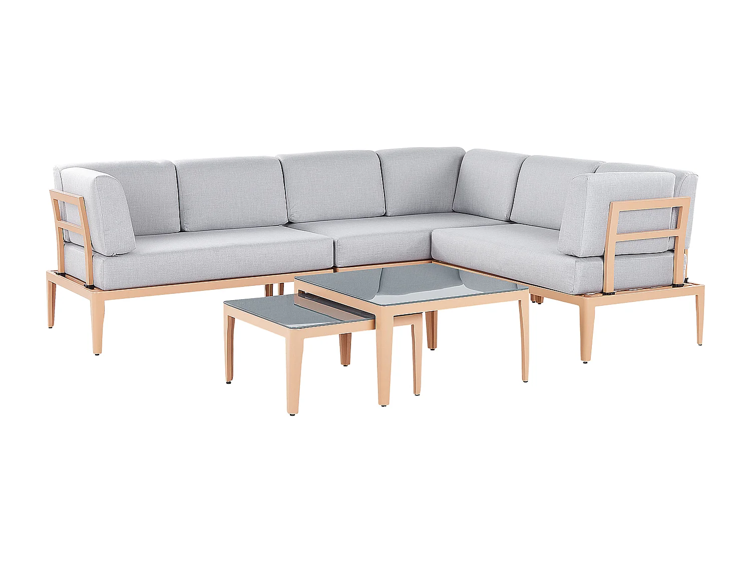 Ensemble de canapés d'angle de jardin 6 places RIMA III Côté droite Métal Gris