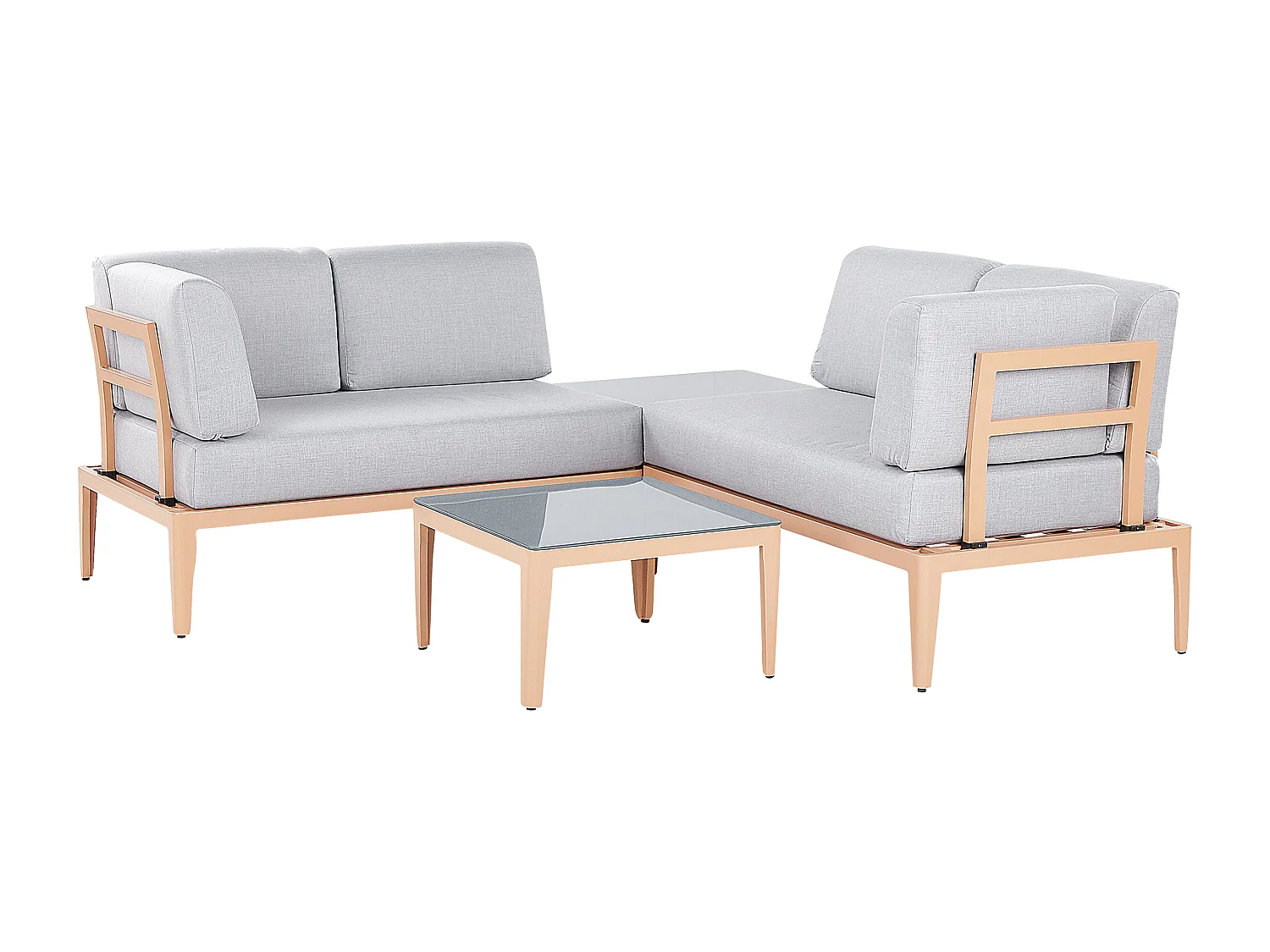 Ensemble de canapés d'angle de jardin 6 places RIMA III Côté droite Métal Gris